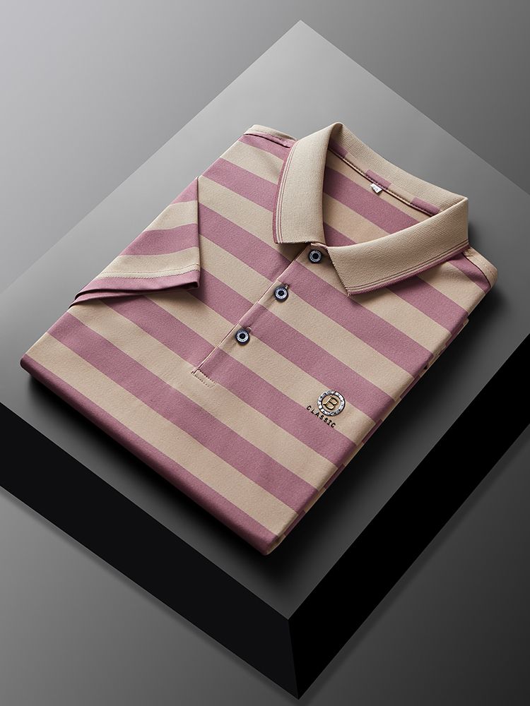 Precision Stripe Monogram Polo T-Shirt