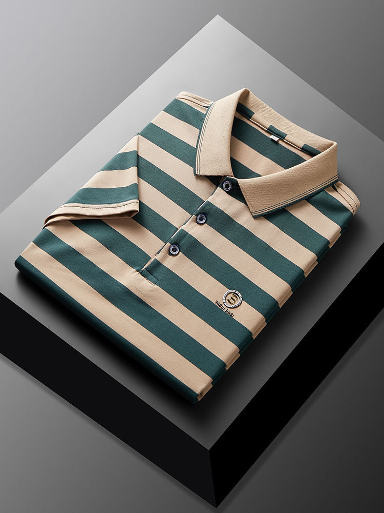 Precision Stripe Monogram Polo T-Shirt
