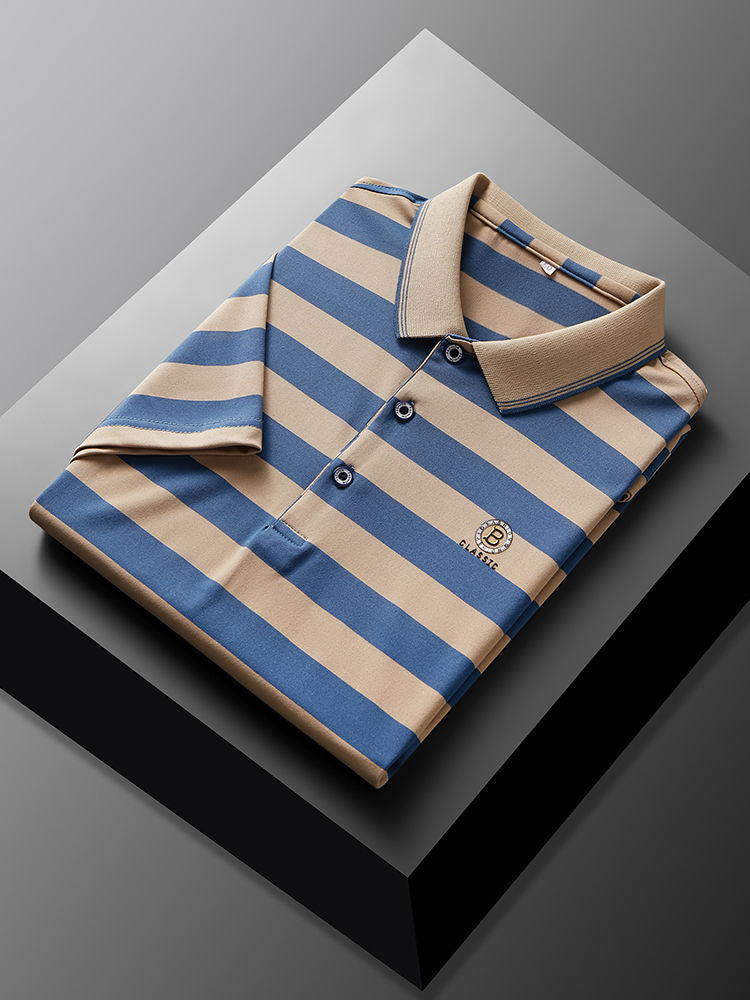 Precision Stripe Monogram Polo T-Shirt