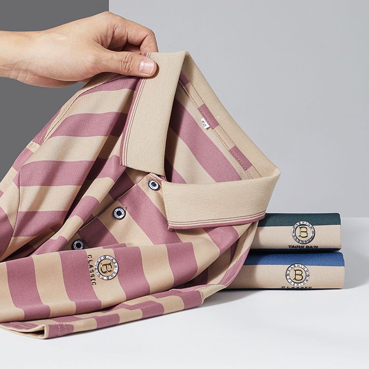 Precision Stripe Monogram Polo T-Shirt