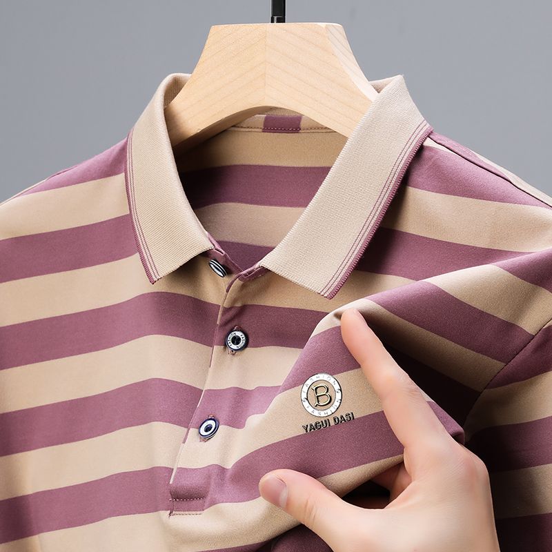 Precision Stripe Monogram Polo T-Shirt