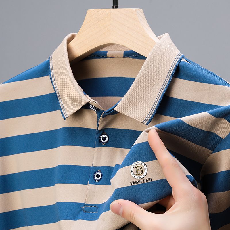 Precision Stripe Monogram Polo T-Shirt